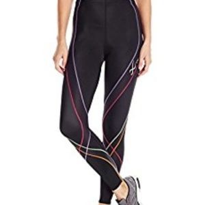 CW-X Women's Pro Tights, Black/Rainbow